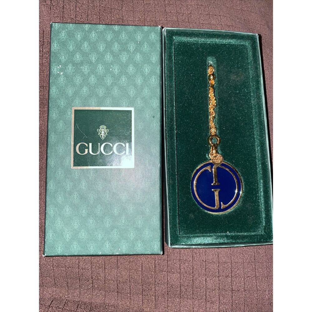 Gucci Green Gold Enamel Key Chain Vintage NIB 2870-53-22022